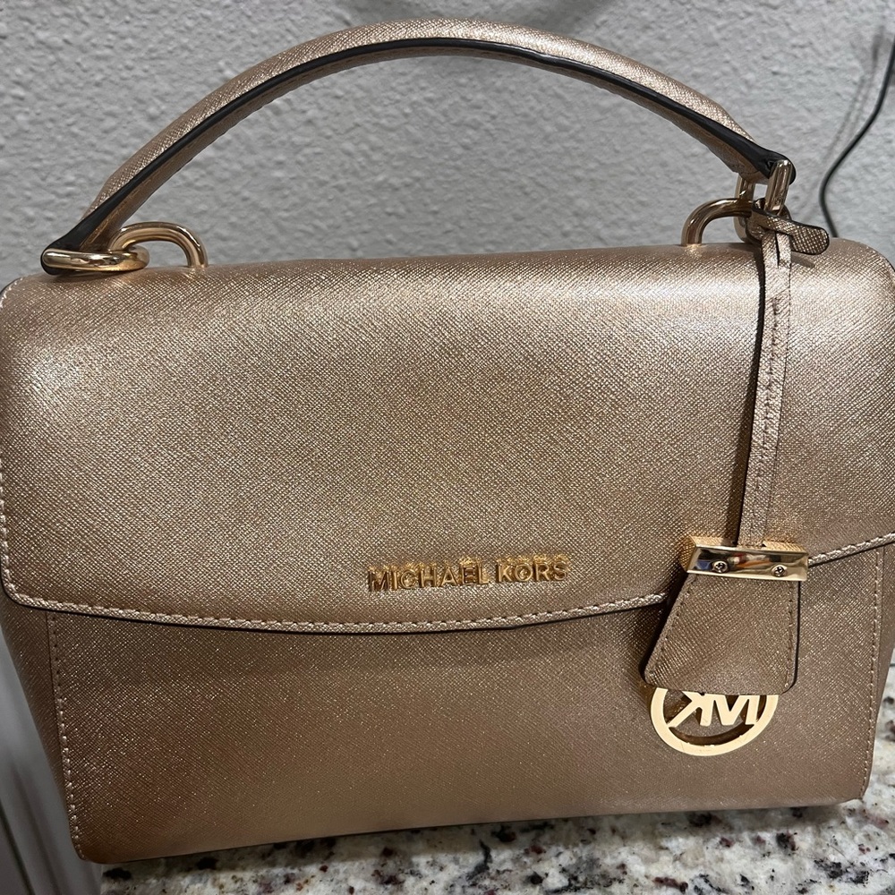 Michael Kors gold top handle bag